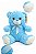 Ursinho de Pelúcia Azul 30cm Super Macio Presente Infantil Decoração Quarto - Imagem 1