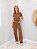 Conjunto Feminino em Moletinho com Blusa Polo e Calça Pantalona - Imagem 1