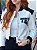 Jaqueta Feminina College em Corino Off White e Preto - Imagem 1