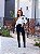 Jaqueta Feminina College em Corino Off White e Preto - Imagem 3