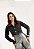 Jaqueta Jeans Feminina Cropped Grafite com Aplicação de Brilhos - Imagem 3
