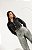 Jaqueta Jeans Feminina Cropped Grafite com Aplicação de Brilhos - Imagem 1