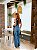 Calça Wide Leg Nathália Valente com Renda em Jeans 100% - Imagem 2