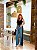 Calça Wide Leg Nathália Valente com Renda em Jeans 100% - Imagem 4