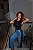 Calça Wide Leg Nathália Valente com Renda em Jeans 100% - Imagem 5