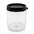Pote 370ml / 500g Plástico Transparente Com Tampa Lacre Preta - Imagem 1