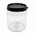 Pote 680ml / 1kg Plástico Transparente Com Tampa Preta Lacre Para Mel - Imagem 1