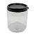 Pote 680ml / 1kg Plástico Transparente Com Tampa Preta Lacre Para Mel - Imagem 1