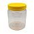 Pote 700ml / 1kg Transparente com Tampa Rosca e Lacre Amarela – Para Embalagem de Mel - Imagem 1