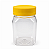 Pote 350ml / 500g Quadrado Transparente com Tampa Rosca Amarela – Ideal para Embalagem de Mel - Imagem 2