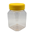 Pote 350ml / 500g Quadrado Transparente com Tampa Rosca Amarela – Ideal para Embalagem de Mel - Imagem 2
