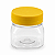 Pote 180ml / 250g Quadrado Transparente com Tampa Rosca Amarela – Ideal para Embalagem de Mel - Imagem 1