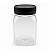 Pote 350ml / 500g Quadrado Transparente com Tampa Rosca Preta – Ideal para Embalagem de Mel - Imagem 2