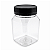 Pote 350ml / 500g Quadrado Transparente com Tampa Rosca Preta – Ideal para Embalagem de Mel - Imagem 1