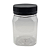 Pote 350ml / 500g Quadrado Transparente com Tampa Rosca Preta – Ideal para Embalagem de Mel - Imagem 1