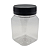 Pote 350ml / 500g Quadrado Transparente com Tampa Rosca Preta – Ideal para Embalagem de Mel - Imagem 2