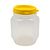 Pote Plástico Sextavado  370ml / 500g Para Embalar Mel Com Tampa Lacre - Imagem 1