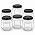 20 Potes de Vidro Sextavado 230ml com Tampa Preta – Ideal para Mel e Conservas - Imagem 1