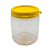 24 Potes 370ml / 500g Plástico Transparente com Tampa Lacre Amarela – Para Mel - Imagem 2
