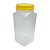 20 Potes Quadrados 1,8L / 2,5Kg em Plástico Fosco com Tampa Rosca Amarela - Imagem 2