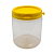 Pote 370ml 500g Transparente Com Tampa Lacre Amarela Para Mel - Kit 10, 50, 100 e 192 Un - Imagem 1