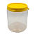 Pote 680ml 1Kg Transparente Com Tampa Lacre Amarela Para Mel - Kit 10, 25, 50 e 105 Un - Imagem 1