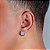 Brinco Masculino Par Argola Quadrada Cravejada Com 28 Pedras (12,3X8,7mm) Banhada A Ouro Branco BRI066 - Imagem 2