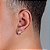 Brinco Masculino Par Argola Cravejada Com 32 Pedras M (12X6,5mm) Banhada A Ouro Branco BRI039 - Imagem 2