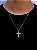 Corrente Veneziana 60cm 1,2mm Fecho Tradicional + Pingente Cruz Detalhada (24X36mm) Banhado A Ouro 18k COR006-PIN006 - Imagem 1