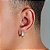 Brinco Masculino Par Argola Cravejada 6 Fileiras (14,3X5,3mm) Banhada A Ouro Branco BRI016 - Imagem 2