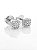 Brinco Masculino Par Quadrado Cravejado Com 9 Pedras (5,5X5,5mm) Banhado A Ouro Branco BRI020 - Imagem 3