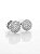 Brinco Masculino Par Redondo Cravejado M (8mm) Banhado A Ouro Branco BRI018 - Imagem 1