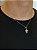 Corrente Elo Portugues 50cm 1,8mm + Pingente Cruz Cravejada e Vazada (15X21mm) Banhado A Ouro 18k - Imagem 2