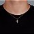 Corrente Elo Cadeado 50cm 1,2mm + Pingente Cruz Cravejada (13,2X19,7mm) Banhado A Ouro 18k COR026-PIN060 - Imagem 1