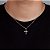 Corrente Veneziana 50cm 1mm + Pingente Cruz Cravejada Palito (13,2X19,7mm) Banhado A Ouro Branco COR002-PIN001 - Imagem 1