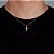 Corrente Elo Cadeado 50cm 1,2mm + Pingente Cruz Cravejada Palito (13,2X19,7mm) Banhado A Ouro Branco COR013-PIN001 - Imagem 2