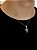 Corrente Elo Cadeado 50cm 1,2mm + Pingente Cruz Cravejada e Vazada (15X21mm) Banhado A Ouro Branco COR013-PIN016 - Imagem 2