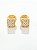 Brinco Masculino Par Quadrado Cravejado Com 9 Pedras (5,5X5,5mm) Banhado A Ouro 18k BRI043 - Imagem 1