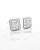 Brinco Masculino Par Quadrado Cravejado Com 45 Pedras (10mm) Banhado A Ouro Branco BRI058 - Imagem 1
