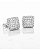 Brinco Masculino Par Quadrado Cravejado Com 45 Pedras (10mm) Banhado A Ouro Branco BRI058 - Imagem 3