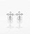 Brinco Masculino Par Cruz Cravejada Ponta Alongada (13,7X9,5mm) Banhado A Ouro Branco BRI036 - Imagem 3