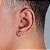 Brinco Masculino Par Cruz Cravejada Ponta Alongada (13,7X9,5mm) Banhado A Ouro Branco BRI036 - Imagem 2