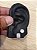 Kit Brinco Masculino Par Argola 16 Pedras + 8MM (Prata) - Banhado A Ouro Branco BRI004-BRIP001 - Imagem 1