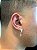 Brinco Masculino Par Argola 4 Fileiras G Cravejada Com Letra P Pendurada (9,8X6mm) Banhado A Ouro Branco BRIL013 - Imagem 2