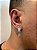 Brinco Masculino Par Argola 4 Fileiras G Cravejada Com Letra F Pendurada (9,8X5,1mm) Banhado A Ouro Branco BRIL006 - Imagem 1