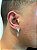 Brinco Masculino Par Argola 4 Fileiras G Cravejada Com Letra F Pendurada (9,8X5,1mm) Banhado A Ouro Branco BRIL006 - Imagem 2
