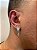 Brinco Masculino Par Argola 4 Fileiras G Cravejada Com Número 1 Pendurada (9,8X4mm) Banhado A Ouro Branco BRIN001 - Imagem 1