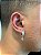 Brinco Masculino Par Argola 4 Fileiras G Cravejada Com Número 6 Pendurada (9,8X5,1mm) Banhado A Ouro Branco BRIN006 - Imagem 2