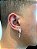 Brinco Masculino Par Argola 4 Fileiras G Cravejada Com Número 7 Pendurada (9,8X5,3mm) Banhado A Ouro Branco BRIN007 - Imagem 4