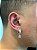 Brinco Masculino Par Argola 4 Fileiras G Cravejada Com Número 10 Pendurada (9,8X8,8mm) Banhado A Ouro Branco BRIN010 - Imagem 2